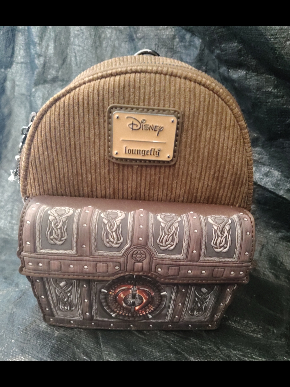 Loungefly Brown Corduroy Pirate Chest Mini Backpack